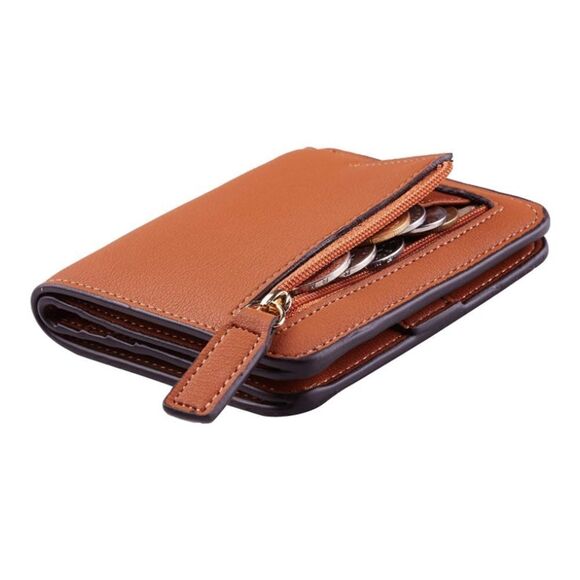 Tan Leather Compact Wallet - Picture 2 of 5